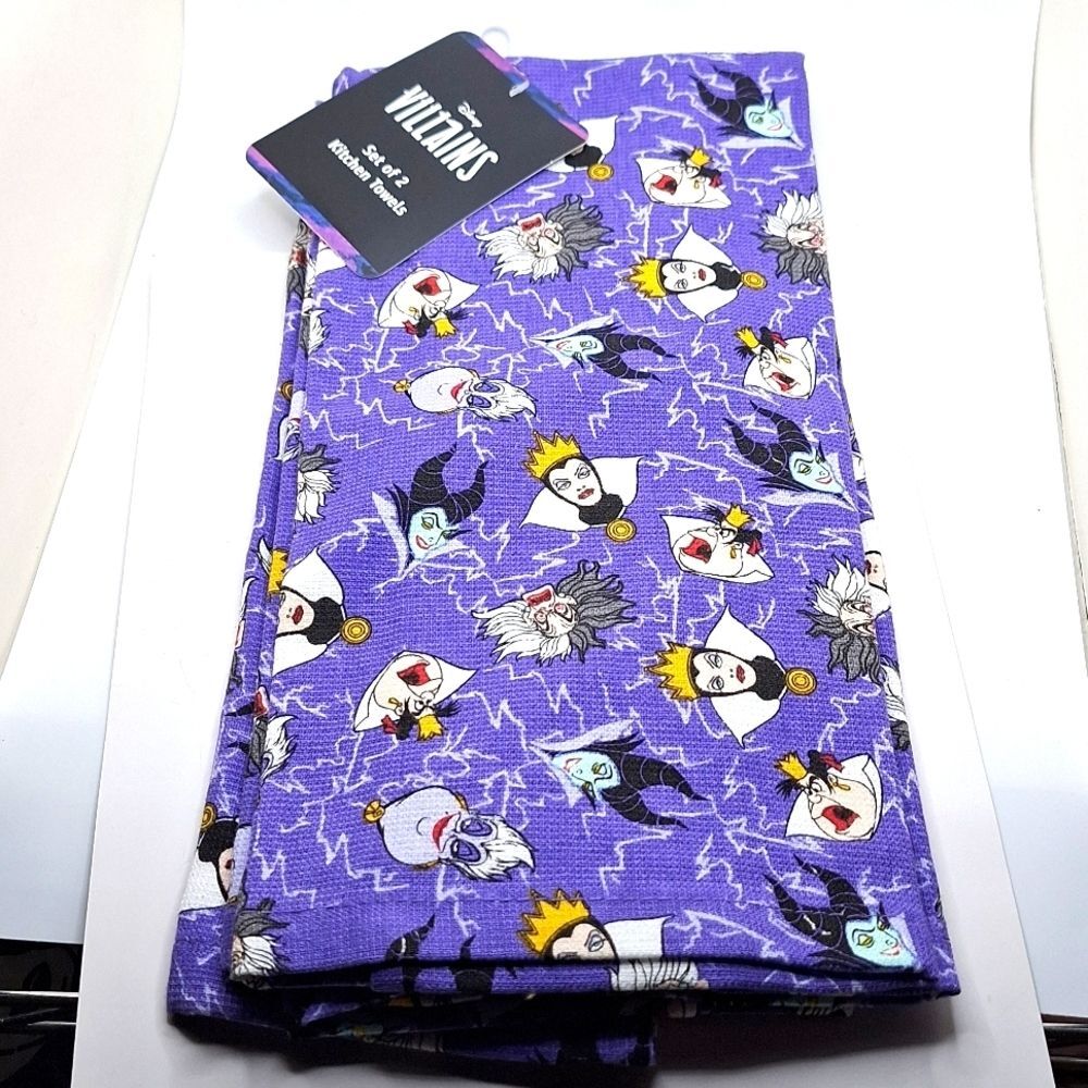 purple Disney Villains kitchen towels cotton